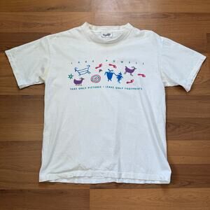 Vintage 90's Lake Powell Take Only Pictures Leave Footprints White Shirt Sz M